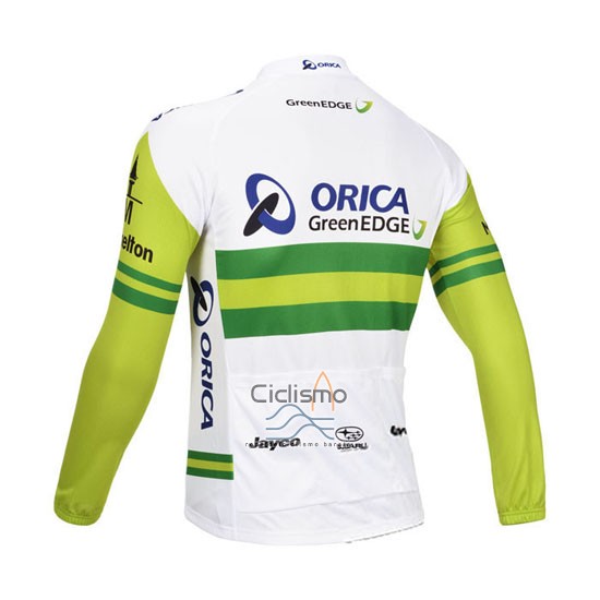 Orica Verdeedge Ropa Ciclismo Culotte Largo 2013 Mangas Largas Blanco y Verde